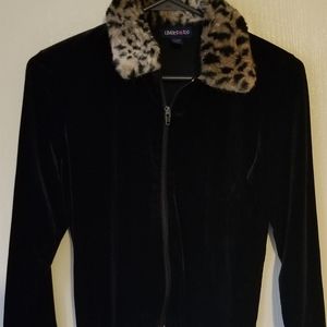 Girls Limited Too velour jacket with cheetah print